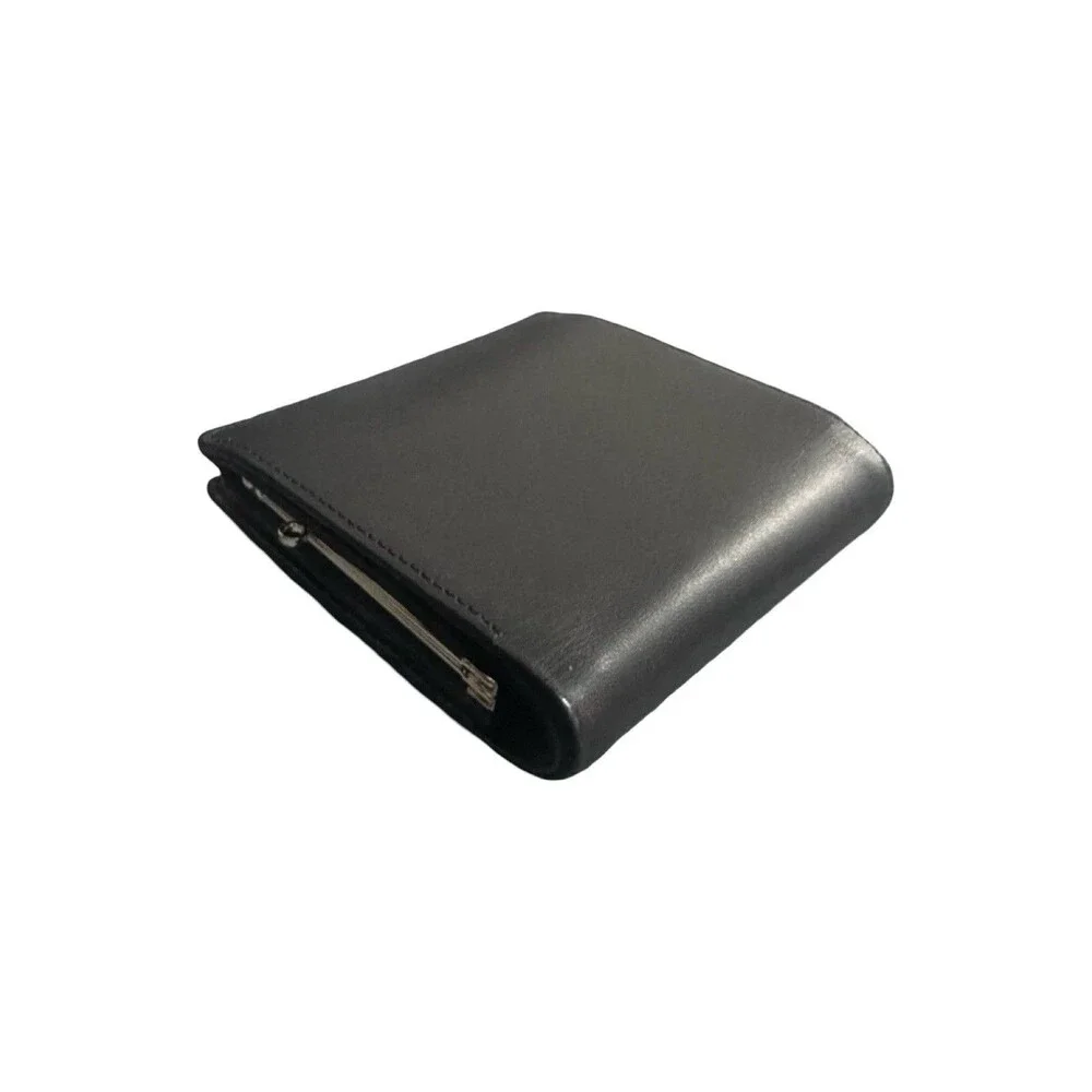OMEGA NWOT Excellent Kisslock Wallet Compact Wallet Folded wallet Leather Black